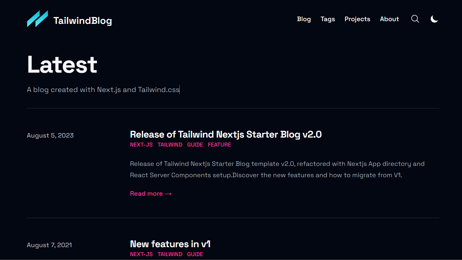 NextJS and Tailwind Blog